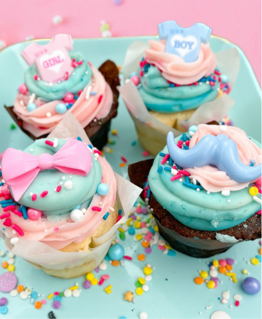 ⭐ 1 DZ GENDER REVEAL CUPCAKES ⚠️FUTURE DATE PICK-UP⚠️