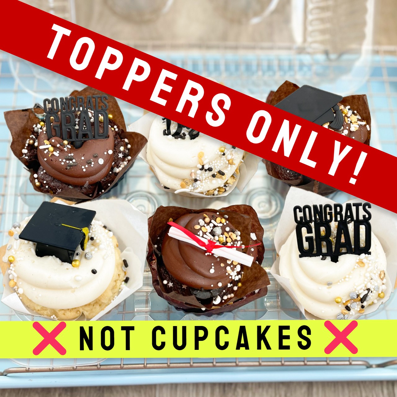 🎓ADD ON Graduation toppers (24 pk)