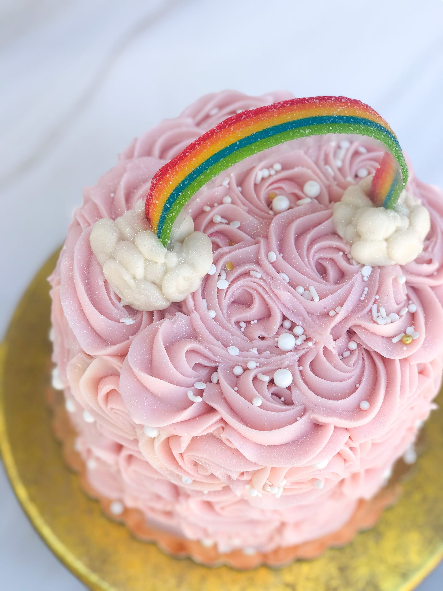 PINK FUNFETTI RAINBOW CAKE