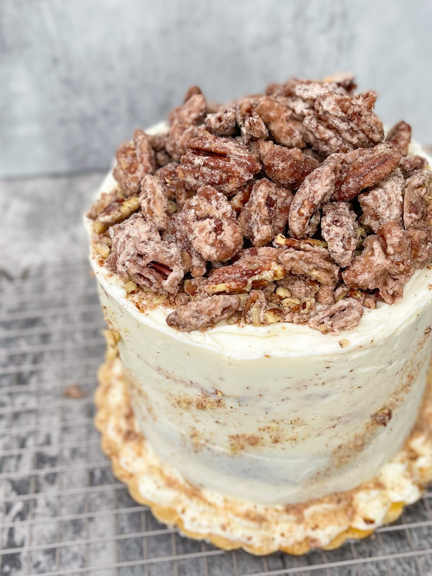 CARROT CAKE with CANDY PECANS