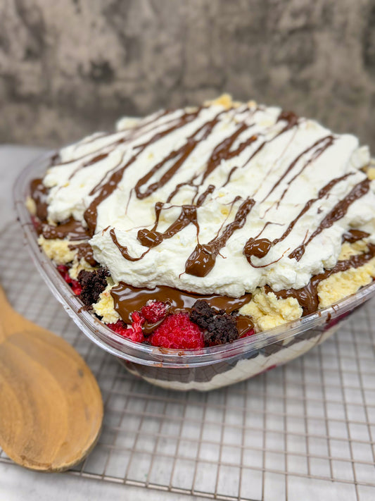 🔴CATERING: RASPBERRY NUTELLA CHEESECAKE TRIFLE