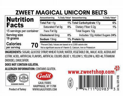 🚨50% OFF‼️Zweet Sour Belts Unicorn Kiss, 10 oz